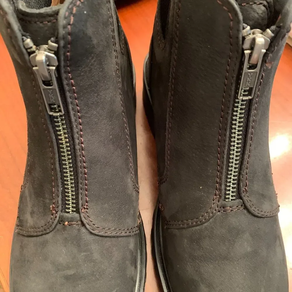 Cobb Hill‎ Women's Nubuck Leather Center Zip Ankle Waterproof Boots Size 6